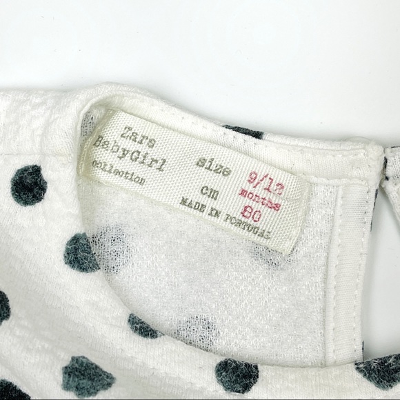 🐯2/$15🐯 ZARA Baby White Black Polka Dot Dress - Picture 8 of 13